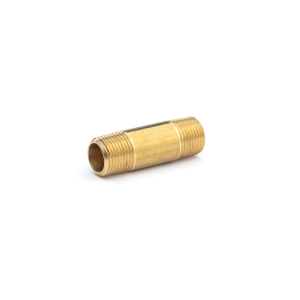 Nipple, brass, 3/8 NPT x 2